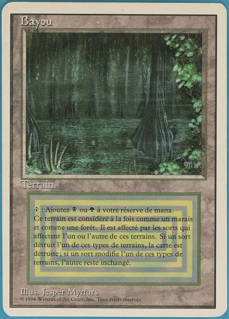 Bayou, carte Magic 3ED 283 — extension Revised Edition
