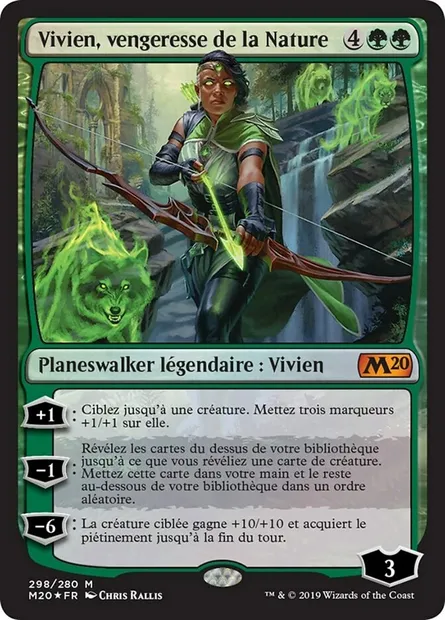 Vivien, vengeresse de la Nature, carte Magic M20 298 — extension Core Set 2020