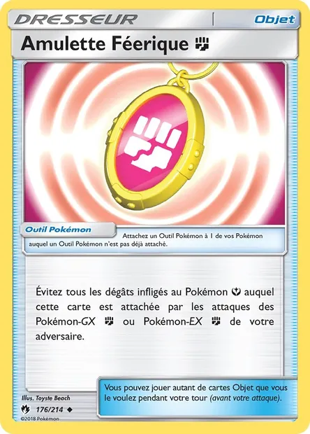 Amulette Féerique Fighting, carte Pokémon LOT 176 — extension Tonnerre Perdu