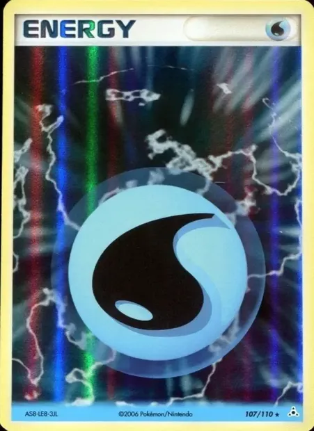 Énergie Eau, carte Pokémon HP 107 — extension EX Fantômes Holon