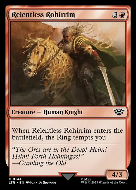 Relentless Rohirrim, Magic card LTR 144 — The Lord of the Rings: Tales of Middle-earth set