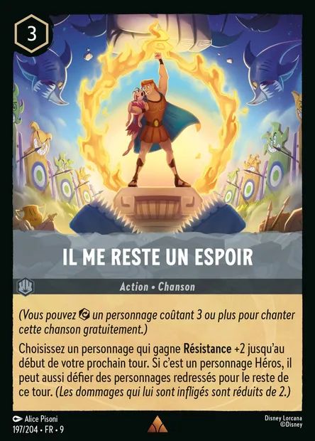 Il me reste un espoir, carte Disney Lorcana CH9-197 — extension Fabuleux