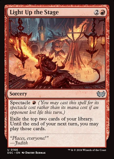Light Up the Stage, Magic card DSC 166 — Duskmourn: House of Horror Commander set