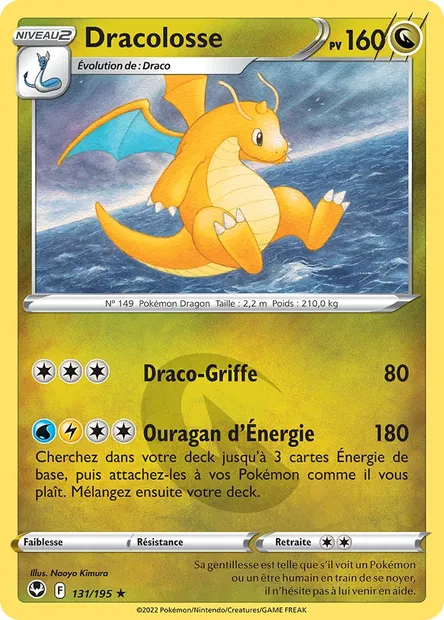 Dracolosse, carte Pokémon SIT 131 — extension Tempête Argentée