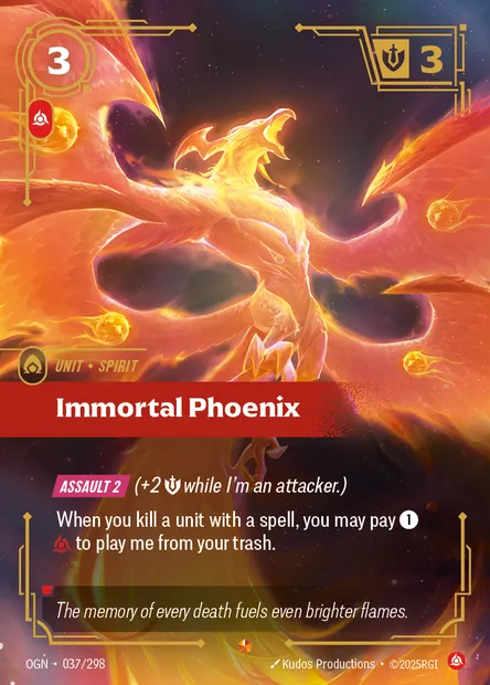Immortal Phoenix, Riftbound card OGN 037 — Origins set