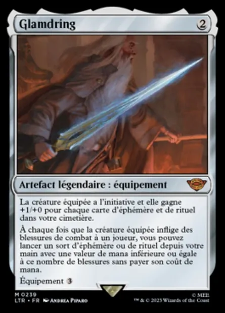 Glamdring, carte Magic LTR 239 — extension Le Seigneur des Anneaux : chroniques de la Terre du Milieu