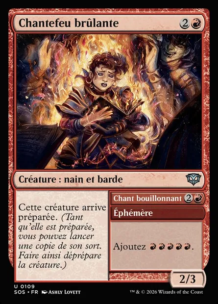 Chantefeu brûlante // Seething Song, carte Magic SOS 109 — extension Secrets of Strixhaven