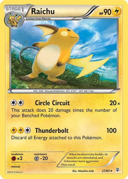 Raichu, Pokémon card GEN 27 — Generations set