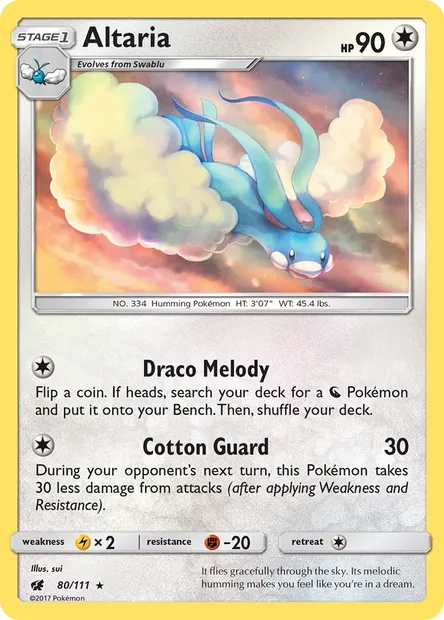 Altaria, Pokémon card CIN 80 — Crimson Invasion set