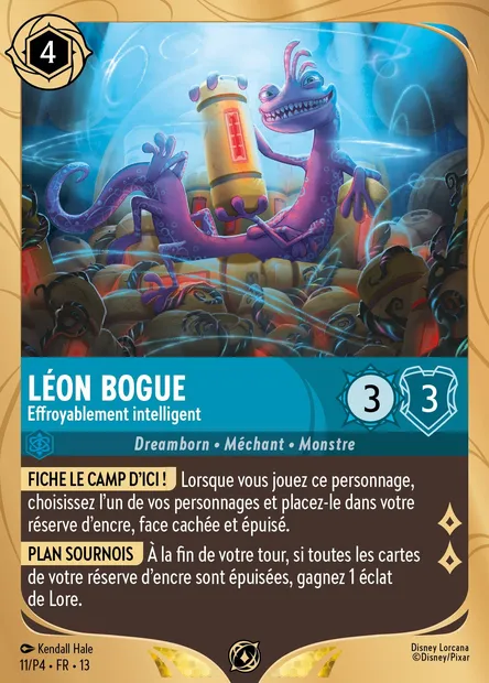 Léon Bogue - Effroyablement intelligent, carte Disney Lorcana P4-011 — extension P4