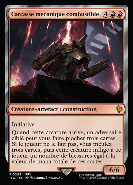 Carcasse mécanique combustible, carte Magic FIC 292 — extension Final Fantasy Commander