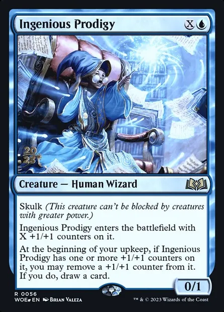 Ingenious Prodigy, Magic card PWOE 56s — Wilds of Eldraine Promos set