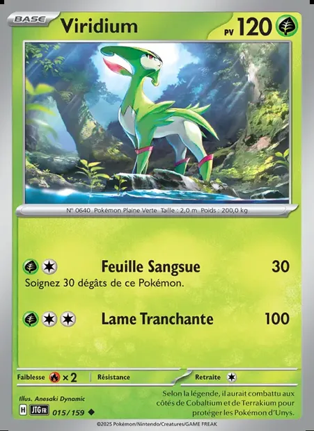 Viridium, carte Pokémon JTG 015 — extension Aventures Ensemble