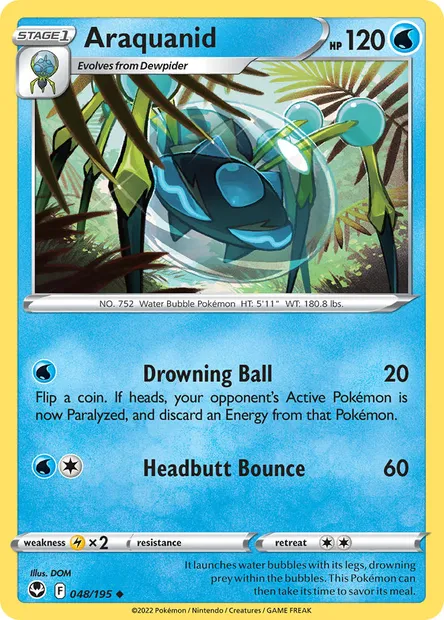 Araquanid, Pokémon card SIT 048 — Silver Tempest set