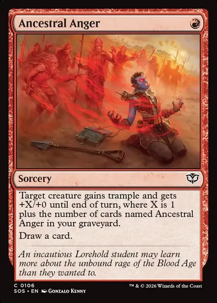 Ancestral Anger, Magic card SOS 106 — Secrets of Strixhaven set