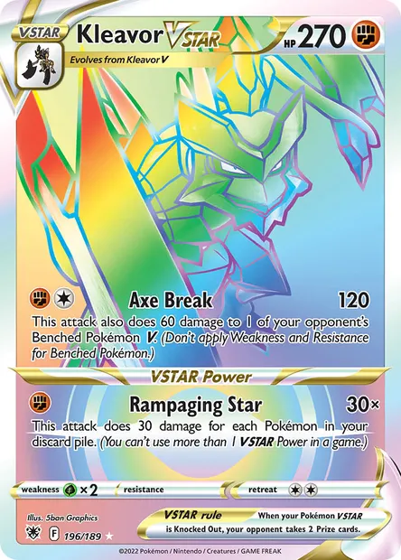Kleavor VSTAR, Pokémon card ASR 196 — Astral Radiance set