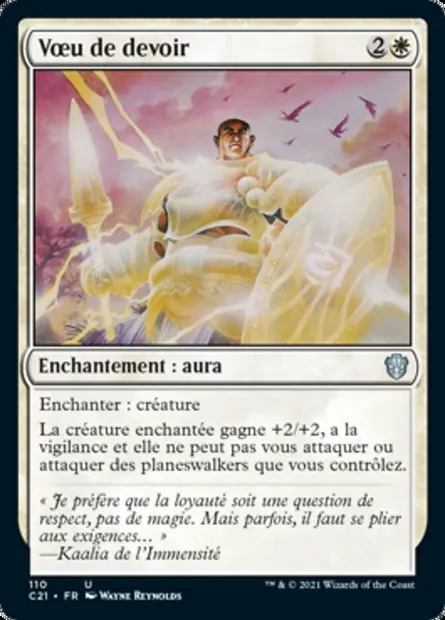 Vœu de devoir, carte Magic C21 110 — extension Commander 2021