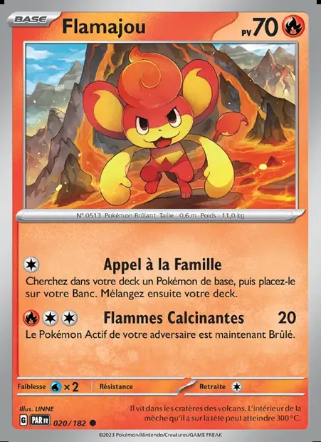 Flamajou, carte Pokémon PAR 020 — extension Faille Paradoxe