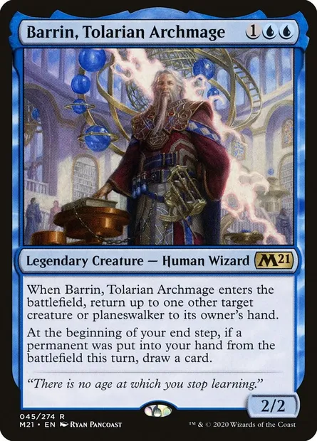 Barrin, Tolarian Archmage, Magic card M21 45 — Core Set 2021 set