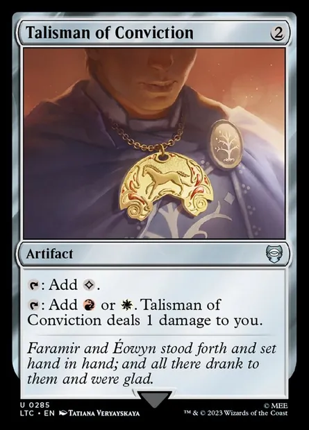 Talisman of Conviction, Magic card LTC 285 — Tales of Middle-earth Commander set