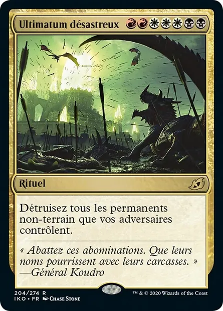 Ultimatum désastreux, carte Magic IKO 204 — extension Ikoria: Lair of Behemoths