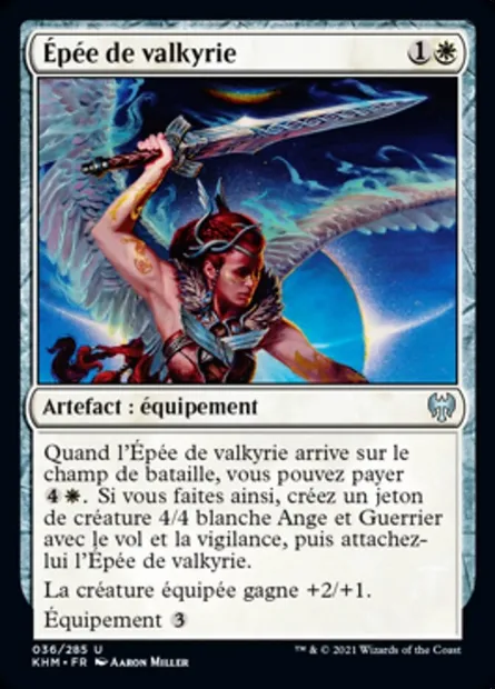 Épée de valkyrie, carte Magic KHM 36 — extension Kaldheim