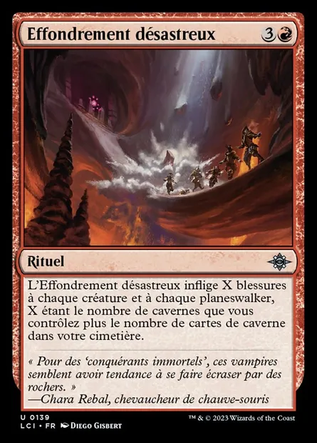 Effondrement désastreux, carte Magic LCI 139 — extension The Lost Caverns of Ixalan