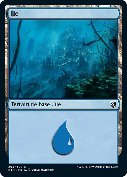 Île, carte Magic C19 293 — extension Commander 2019