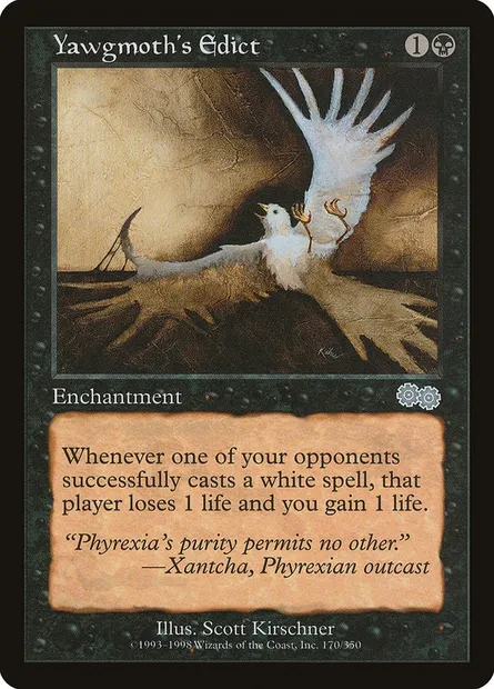 Yawgmoth's Edict, Magic card USG 170 — Urza's Saga set