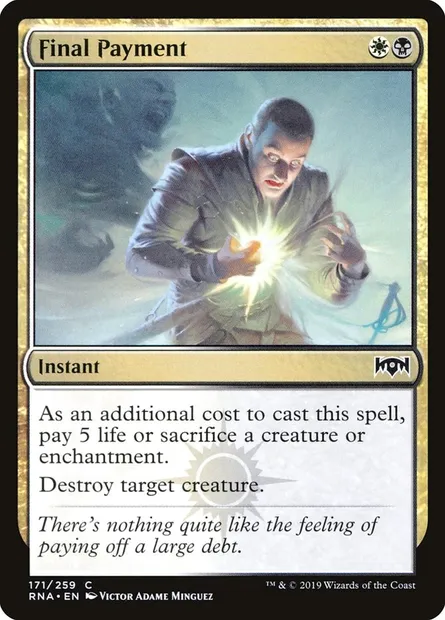 Final Payment, Magic card RNA 171 — Ravnica Allegiance set