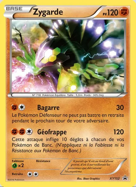 Zygarde, carte Pokémon XY 152 — extension Promo XY