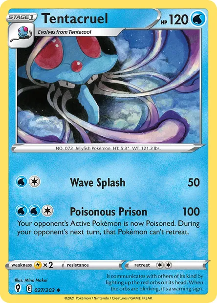 Tentacruel, Pokémon card EVS 27 — Evolving Skies set