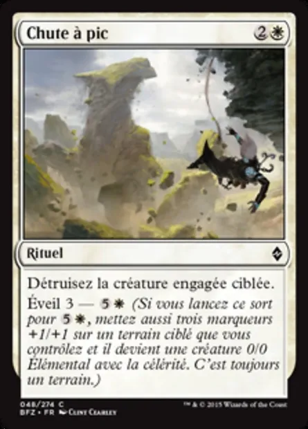 Chute à pic, carte Magic BFZ 48 — extension La bataille de Zendikar