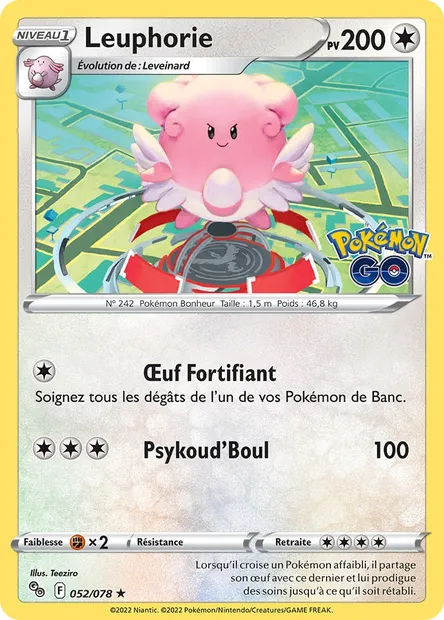 Leuphorie, carte Pokémon PGO 052 — extension Pokémon GO