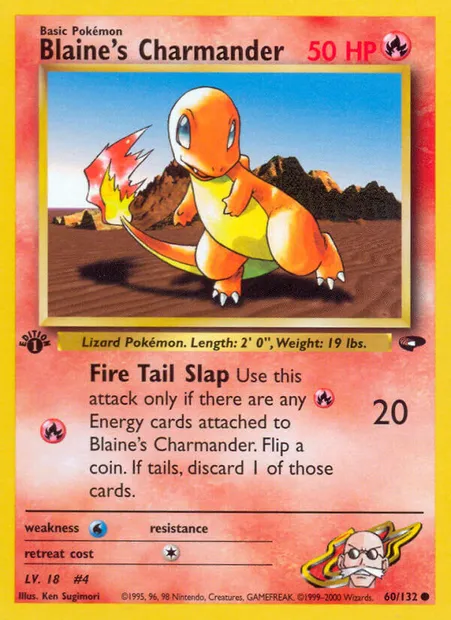 Blaine's Charmander, Pokémon card GC 60 — Gym Challenge set
