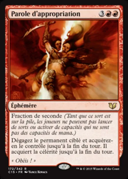 Parole d'appropriation, carte Magic C15 172 — extension Commander 2015