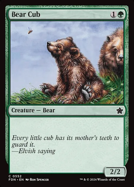 Bear Cub, Magic card FDN 552 — Foundations set