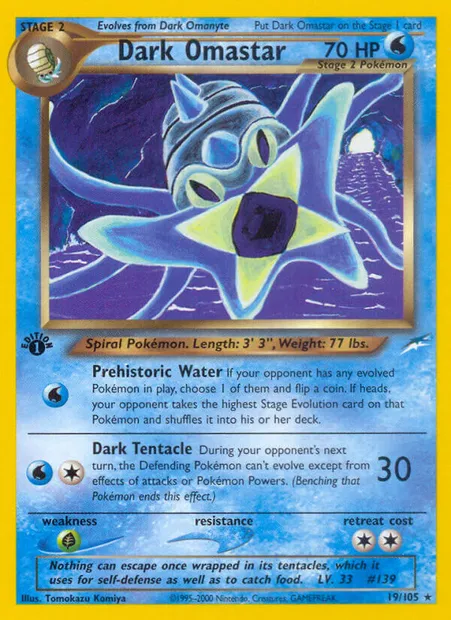 Dark Omastar, Pokémon card NDE 19 — Neo Destiny set
