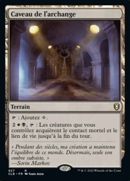 Caveau de l'archange, carte Magic CLB 927 — extension Commander Légendes : la bataille de la Porte de Baldur