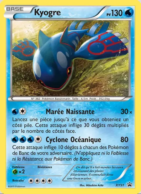Kyogre, carte Pokémon XY 51 — extension Promo XY