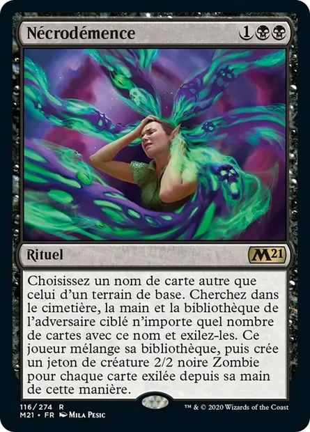 Nécrodémence, carte Magic M21 116 — extension Core Set 2021