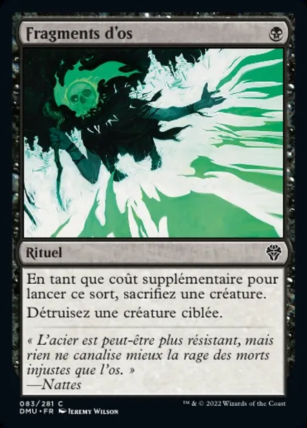 Fragments d'os, carte Magic DMU 83 — extension Dominaria Uni