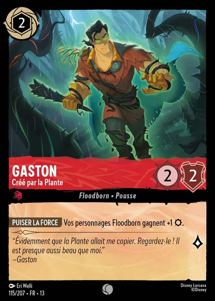 Gaston - Créé par la Plante, carte Disney Lorcana CH13-115 — extension Invasion Epineuse!