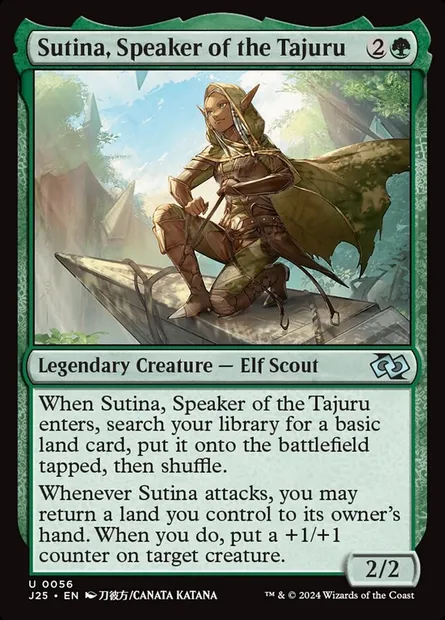 Sutina, Speaker of the Tajuru, Magic card J25 56 — Foundations Jumpstart set