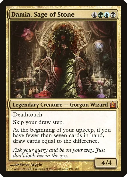 Damia, Sage of Stone, Magic card CMD 191 — Commander 2011 set