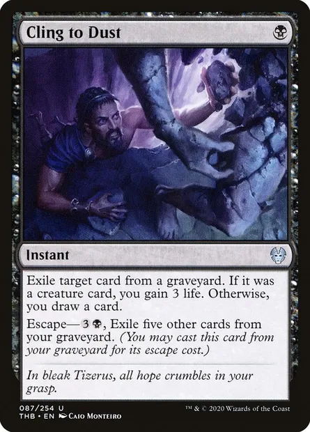 Cling to Dust, Magic card THB 87 — Theros Beyond Death set