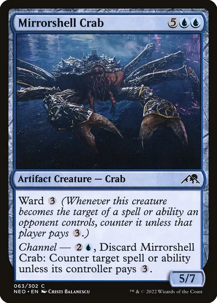 Mirrorshell Crab, Magic card NEO 63 — Kamigawa: Neon Dynasty set
