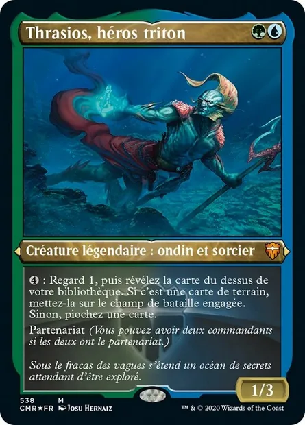 Thrasios, héros triton, carte Magic CMR 538 — extension Commander Legends