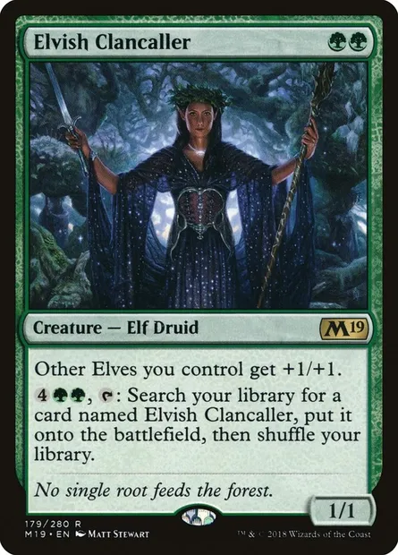 Elvish Clancaller, Magic card M19 179 — Core Set 2019 set