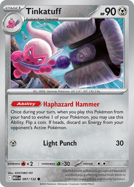 Tinkatuff, Pokémon card MEG 097 — Mega Evolution set